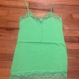 Neon green lace cami